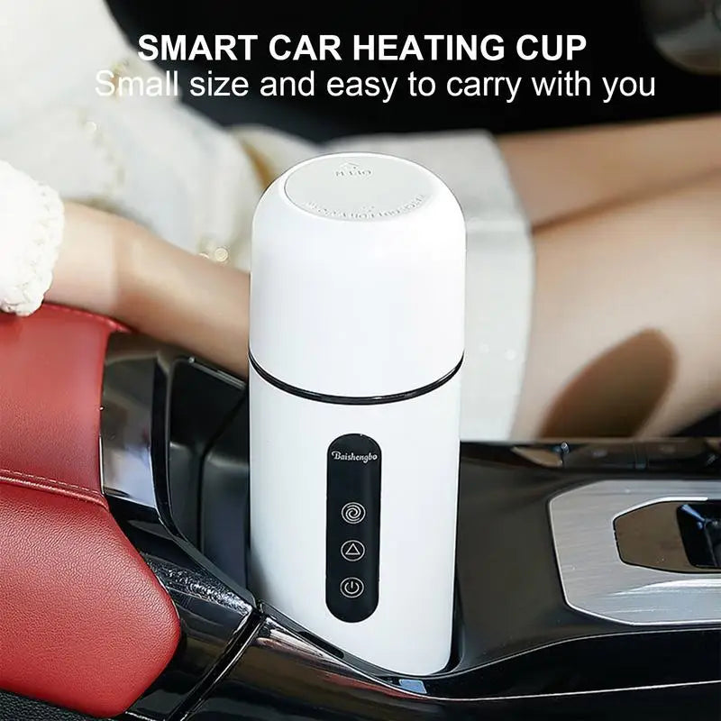 Car Electric Kettle Heated Water Cup 12V/24V Portable Universal Travel Cup with Automatic Stirring Function 420Ml Car Kettles
